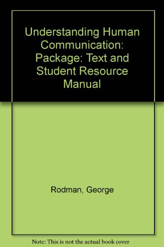 Understanding Human Communication (9780195219999) by Adler, Ronald B.; Rodman, George