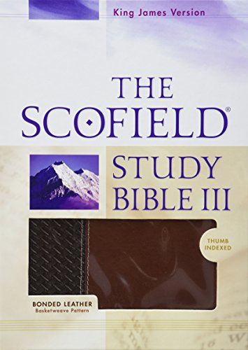 KJV Scofield Study Bible III-Tan/Brn BW Bond Indx S/S