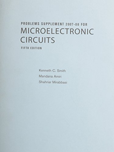 Beispielbild fr Problems Supplement 2007-08 for Microelectronic Circuits, Fifth Edition zum Verkauf von BooksRun