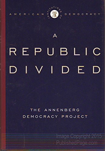 Imagen de archivo de Institutions of American Democracy: A Republic Divided a la venta por Wonder Book