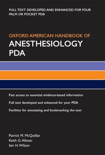 Imagen de archivo de Oxford American Handbook of Anesthesiology PDA (Oxford American Handbooks of Medicine (Digital)) a la venta por Books Puddle