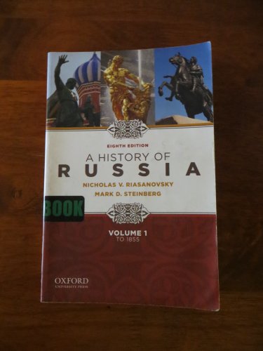 Imagen de archivo de A History of Russia to 1855 - Volume 1 a la venta por Better World Books