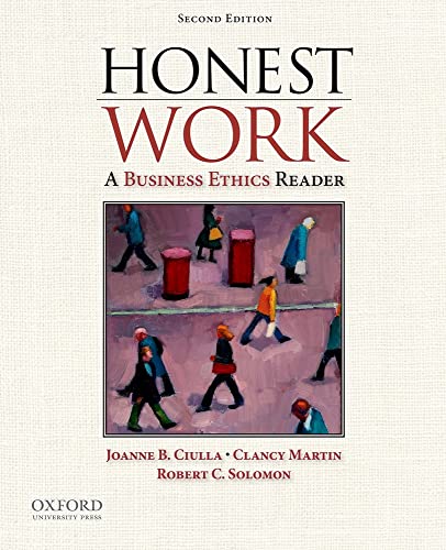 Imagen de archivo de Honest Work: A Business Ethics Reader a la venta por SecondSale