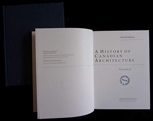 Imagen de archivo de A History of Canadian Architecture Volume 2 a la venta por Chequamegon Books