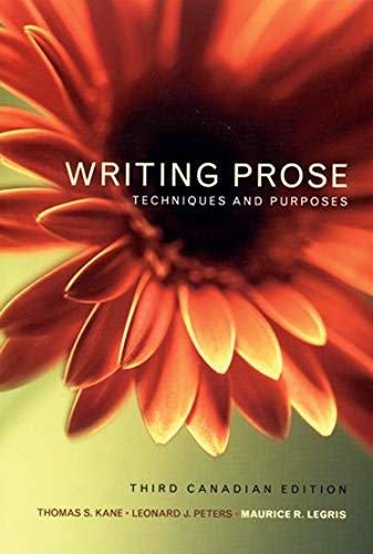 9780195412871: Writing Prose: Techniques and Purposes, Canadian Edition