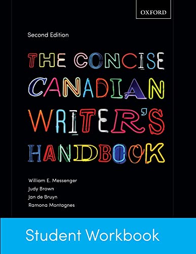 Beispielbild für The Concise Canadian Writer's Handbook : Student Workbook zum Verkauf von Better World Books