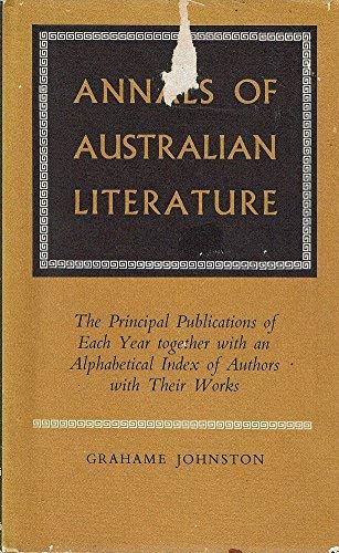 Beispielbild fr Annals of Australian Literature zum Verkauf von WeBuyBooks