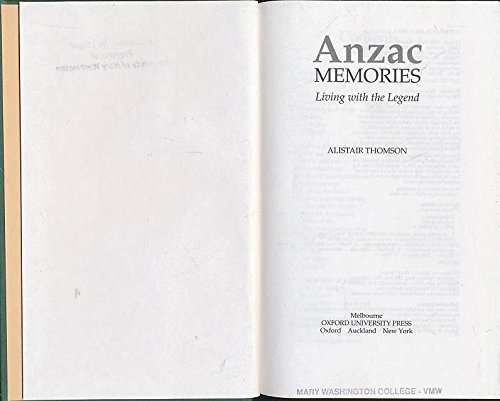 Stock image for ANZAC MEMORIES. Living with the Legend. for sale by Sainsbury's Books Pty. Ltd.