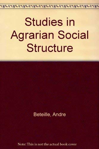 Beispielbild fr Studies in Agrarian Social Structure zum Verkauf von Liberty Book Shop