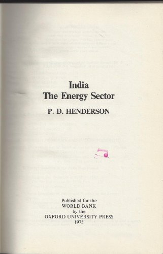 9780195606539: India: The Energy Sector (World Bank Research Publications)