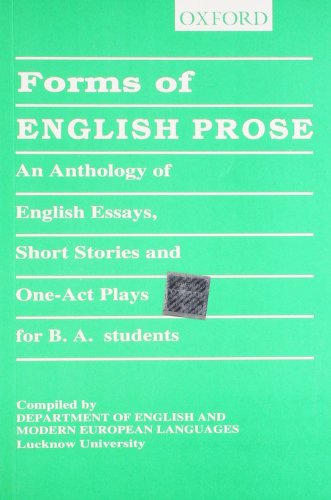 9780195623352: Forms of English Prose