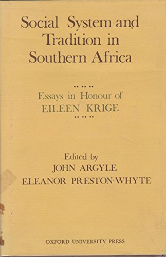 Imagen de archivo de Social System and Tradition in South Africa: Essays in Honour of Eileen Krige a la venta por Kirklee Books