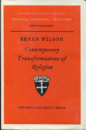 Beispielbild fr Contemporary Transformations of Religion zum Verkauf von Better World Books