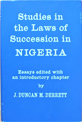 9780197245118: Studies in the Laws of Succession in Nigeria (Nigerian Institute of Social & Economic Research S.)