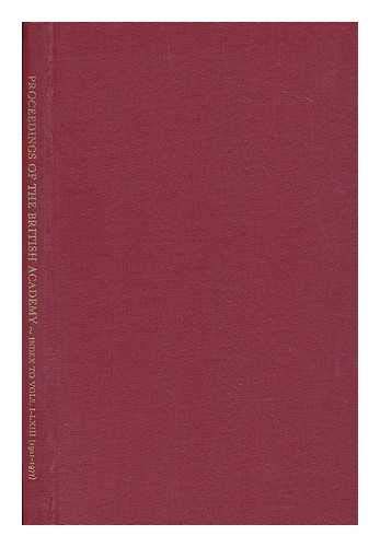9780197259993: Proceedings Brit Acad Index 1-63
