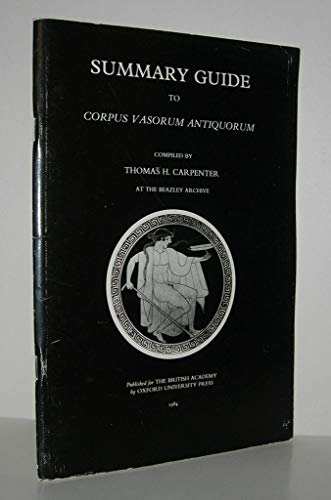 Beispielbild fr SUMMARY GUIDE TO CORPUS VASORUM ANTIQUORUM zum Verkauf von Ancient World Books