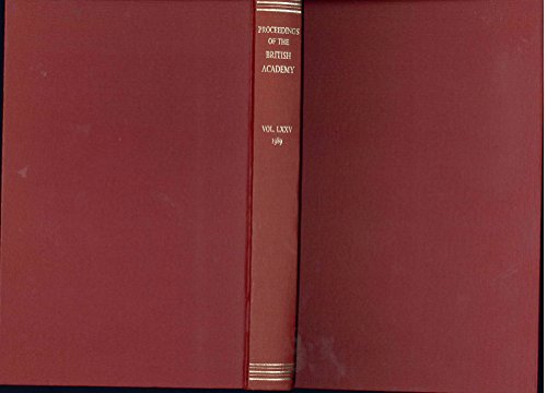 Beispielbild fr Proceedings Brit Acad 75, 1989 (Proceedings of the British Academy) zum Verkauf von Redux Books