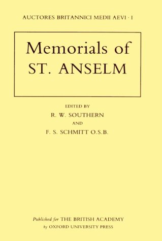 9780197261026: Memorials of St. Anselm (Auctores Britannici Medii Aevi)