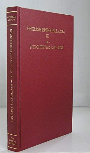 Beispielbild fr English Episcopal Acta Vol. IX : Winchester 1205-1238 zum Verkauf von Le Separee - Alexander Diroll