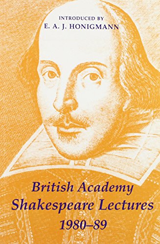 9780197261330: British Academy Shakespeare Lectures 1980-89 (British Academy Series)