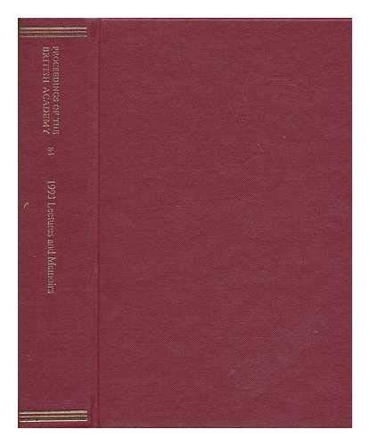 Beispielbild fr PROCEEDINGS OF THE BRITISH ACADEMY, 84: 1993 LECTURES AND MEMOIRS. zum Verkauf von Cambridge Rare Books