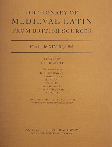 Stock image for Dictionary of Medieval Latin from British Sources Fascicule XIV Reg-Sal (Paperback) for sale by Iridium_Books