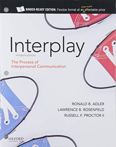 Beispielbild fr Adler: Interplay: The Process of Interpersonal Communication zum Verkauf von SGS Trading Inc