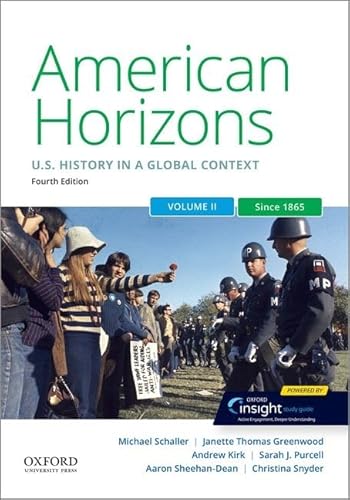 Imagen de archivo de American Horizons: US History in a Global Context, Volume Two: Since 1865 a la venta por Indiana Book Company