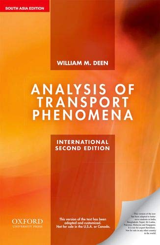 Imagen de archivo de Analysis of Transport Phenomena (Edn 2) By William M. Deen a la venta por Byrd Books