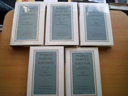 Letters of Samuel Johnson. Vols. 1-5. COMPLETE SET IN 5 VOLUMES