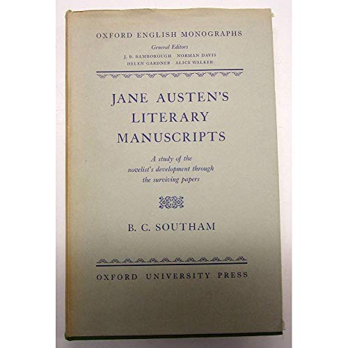Stock image for Jane Austen's literary manuscripts : a study of the novelist's development through the surviving papers for sale by Better World Books