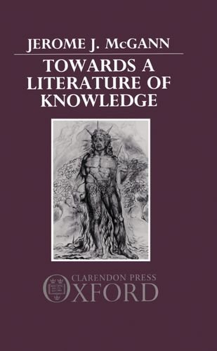 Beispielbild fr Towards a Literature of Knowledge zum Verkauf von Classic Book Shop