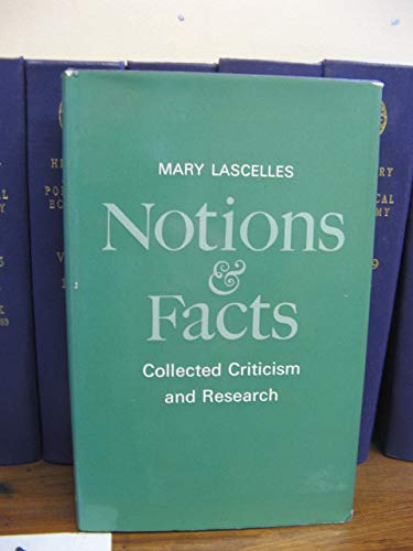 Beispielbild fr Notions and facts: collected criticism and research zum Verkauf von Midtown Scholar Bookstore