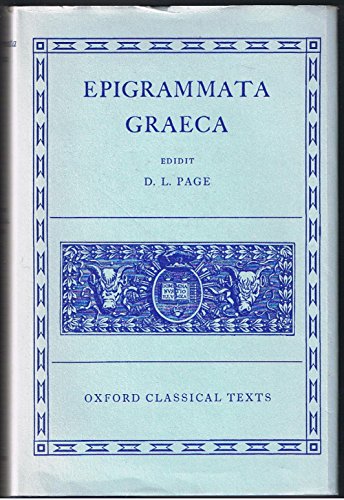 EPIGRAMMATA GRAECA Edidit D. L. Page