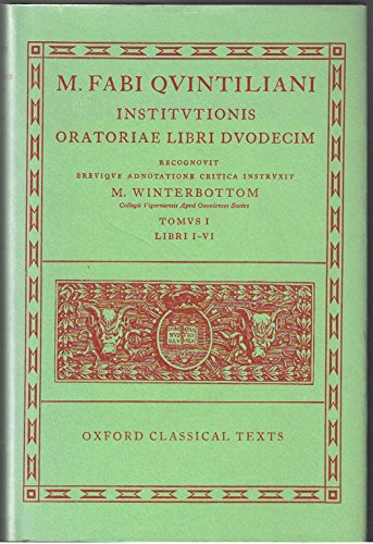 9780198146544: Quintilian Institutionis Oratoriae Vol. I (Oxford Classical Texts)