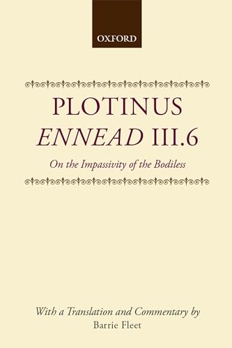 9780198149651: Plotinus: Ennead Iii.6 on the Impassivity of the Bodiless