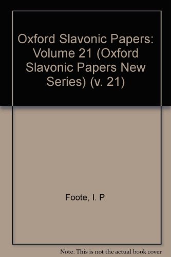 Stock image for Oxford Slavonic Papers: Volume 21 (Oxford Slavonic Papers New Series) for sale by dsmbooks