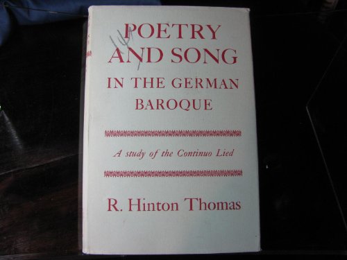 Stock image for Poetry and Song in the German Baroque for sale by Hennessey + Ingalls
