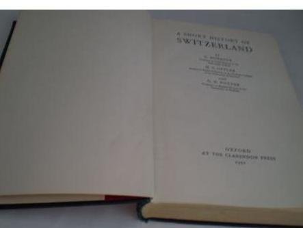 Imagen de archivo de Short History of Switzerland a la venta por T. A. Borden Books