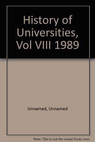 History of Universities, Vol VIII 1989