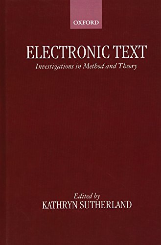 Beispielbild fr Electronic Text: Investigations in Method and Theory zum Verkauf von Anybook.com