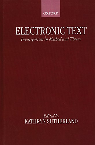 Stock image for Electronic Text : Investigations in Method and Theory for sale by Better World Books: West