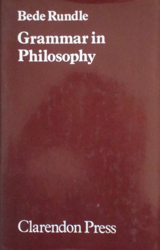 Imagen de archivo de Grammar in Philosophy a la venta por Better World Books