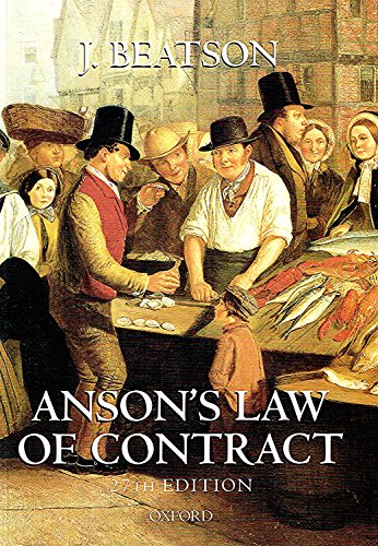 Beispielbild fr Anson's Law of Contract zum Verkauf von Better World Books Ltd