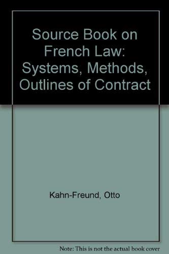 Imagen de archivo de A source-book on French law;: System, methods, outlines of contract, a la venta por HPB-Red