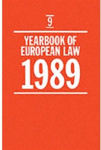 Stock image for YEARBOOK OF EUROPEAN LAW: 9: 1989. for sale by Cambridge Rare Books