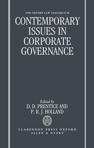 Beispielbild fr Contemporary Issues in Corporate Governance zum Verkauf von medimops