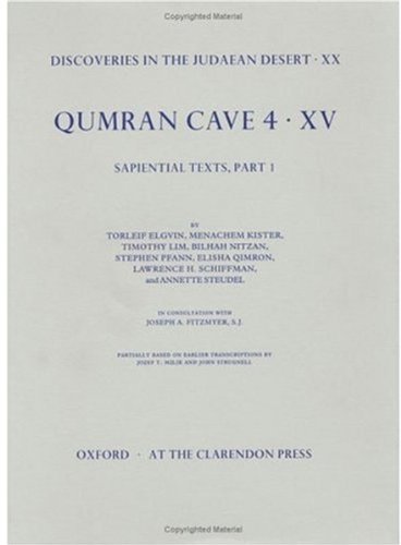 Imagen de archivo de Qumran Cave 4: XV: The Sapiential TexElgvin, Torleif; Kister, Menache a la venta por Iridium_Books