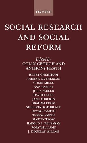 Beispielbild fr Social Research and Social Reform: Essays in Honour of A. H. Halsey zum Verkauf von Anybook.com