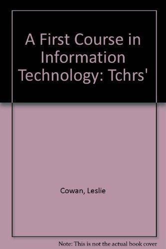 Stock image for A First Course in Information Technology: Tchrs' for sale by AwesomeBooks
